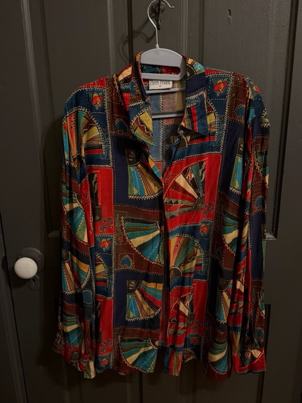 Bright Patterned Button-Front Blouse Jacket - Multicolor